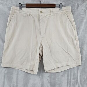 Taylor Stitch Foundation‎ Shorts Mens 35 Cream Color 8" Inseam Flat Front